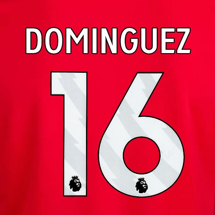 2024 2025 OFFICIAL NOTTINGHAM DOMINGUEZ 16 WHITE HOME PLAYER SIZE NAMESET