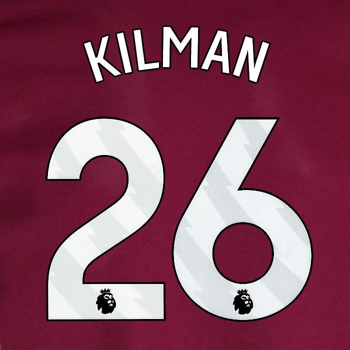 2024 2025 WEST HAM KILMAN 26 OFFICIAL WHITE HOME PLAYER SIZE NAMESET