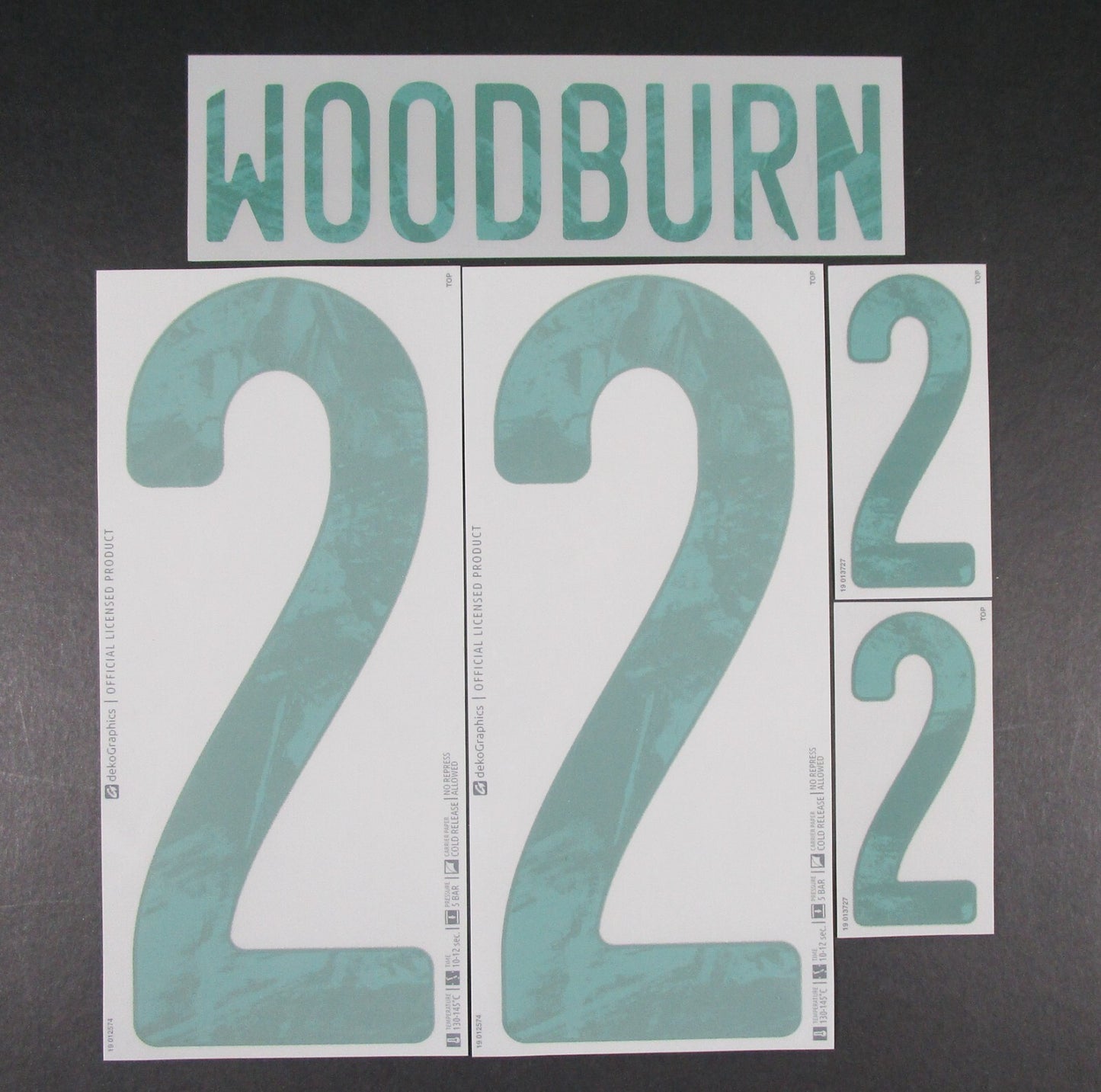 WALES 2020 2021 OFFICIAL DekoGraphics WOODBURN 22 AWAY GREEN PLAYER SIZE NAMESET