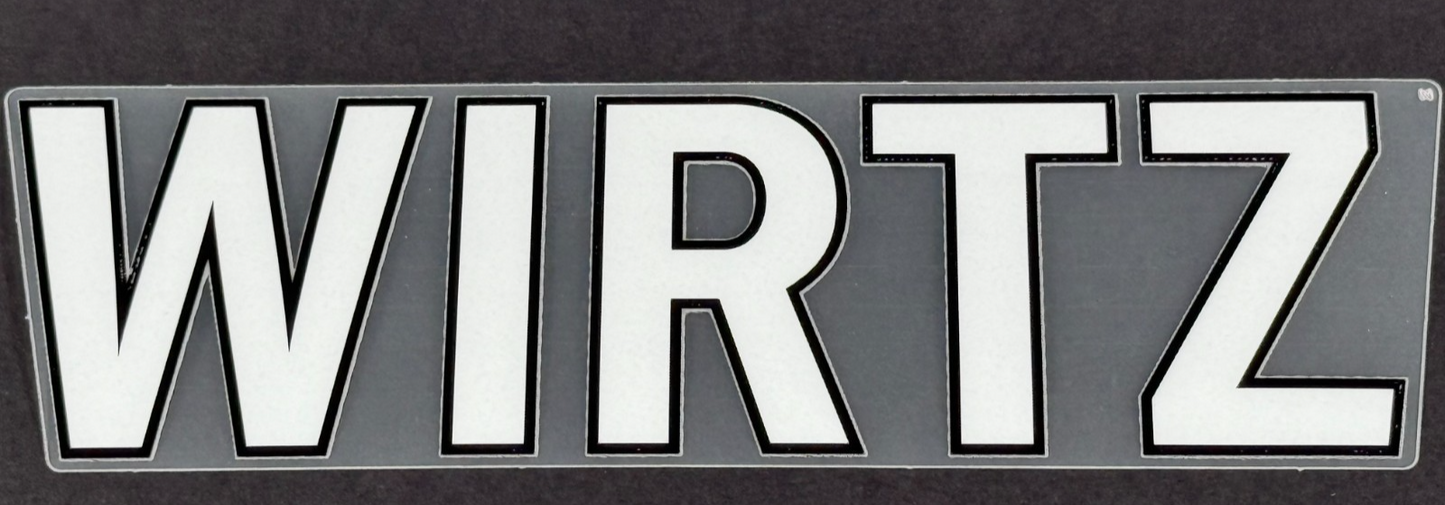 2025 - 2026 WIRTZ 7 OFFICIAL AVERY DENNISON WHITE PLAYER SIZE NAME