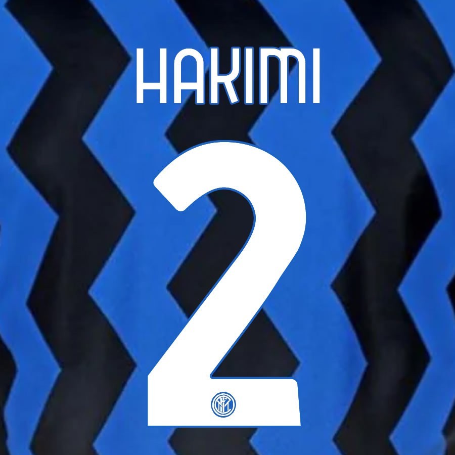 2020 2021 INTER MILAN OFFICIAL HOME HAKIMI 2 PLAYER SIZE NAMESET