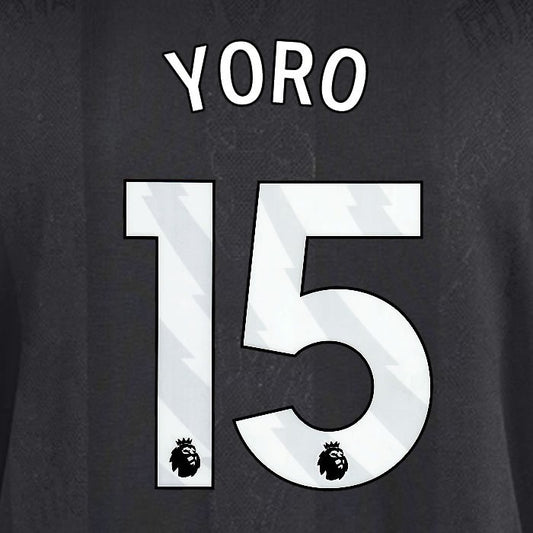 2025 2026 MANCHESTER UNITED YORO 15 3RD WHITE PLAYER SIZE NAMESET