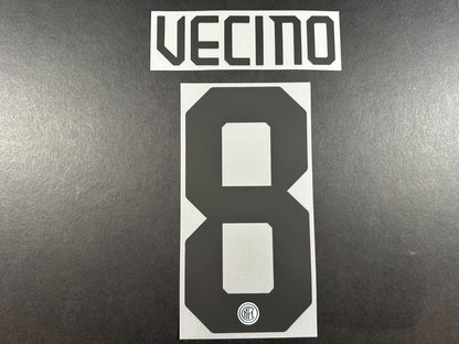 INTER MILAN 2019 2020 VECINO 8 OFFICIAL AWAY BLACK PLAYER SIZE NAMESET