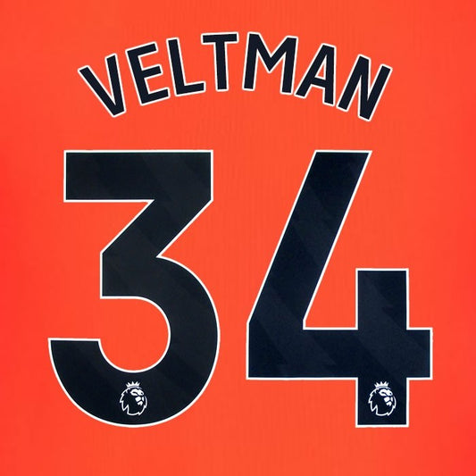 2023 2024 BRIGHTON VELTMAN 34 OFFICIAL BLACK 3RD PLAYER SIZE NAME SET