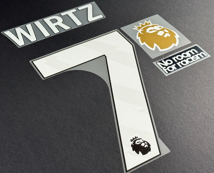 2025 - 2026 WIRTZ 7 OFFICIAL AVERY DENNISON WHITE PLAYER SIZE NAME + PATCHES
