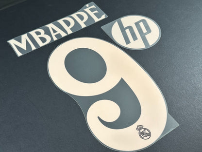 2024 2025 REAL MADRID MBAPPE 9 HP PATCH AVERY DENNISON 3RD PLAYER SIZE NAME SET