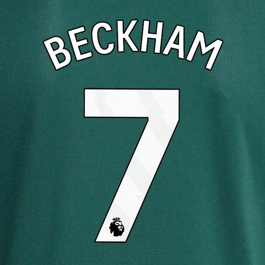 MAN UTD 2023 - 2024 BECKHAM 7 OFFICIAL AVERY DENNISON WHITE PLAYER SIZE NAME SET