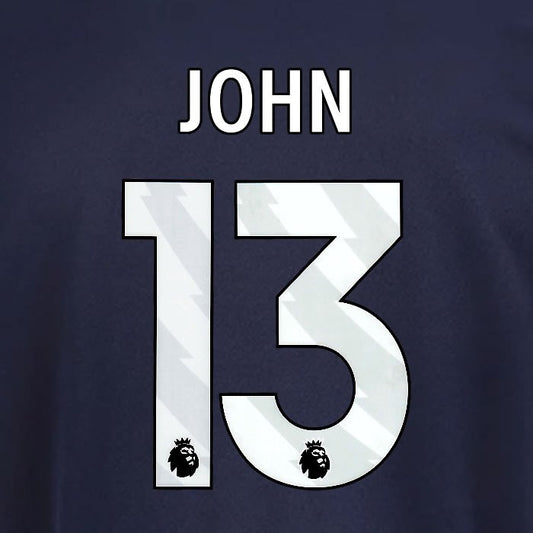 2025 2026 OFFICIAL NOTTINGHAM JOHN 13 WHITE 3RD PLAYER SIZE NAMESET