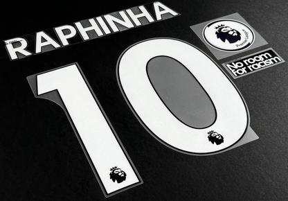 LEEDS UNITED 19-23 RAPHINHA 10 OFFICIAL AVERY DENNISON WHITE + PATCH SET