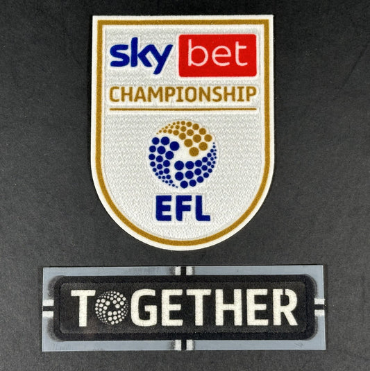 2024 EFL SKY BET CHAMPIONSHIP & TOGETHER OFFICIAL FELT FLOCK SLEEVE PATCHES