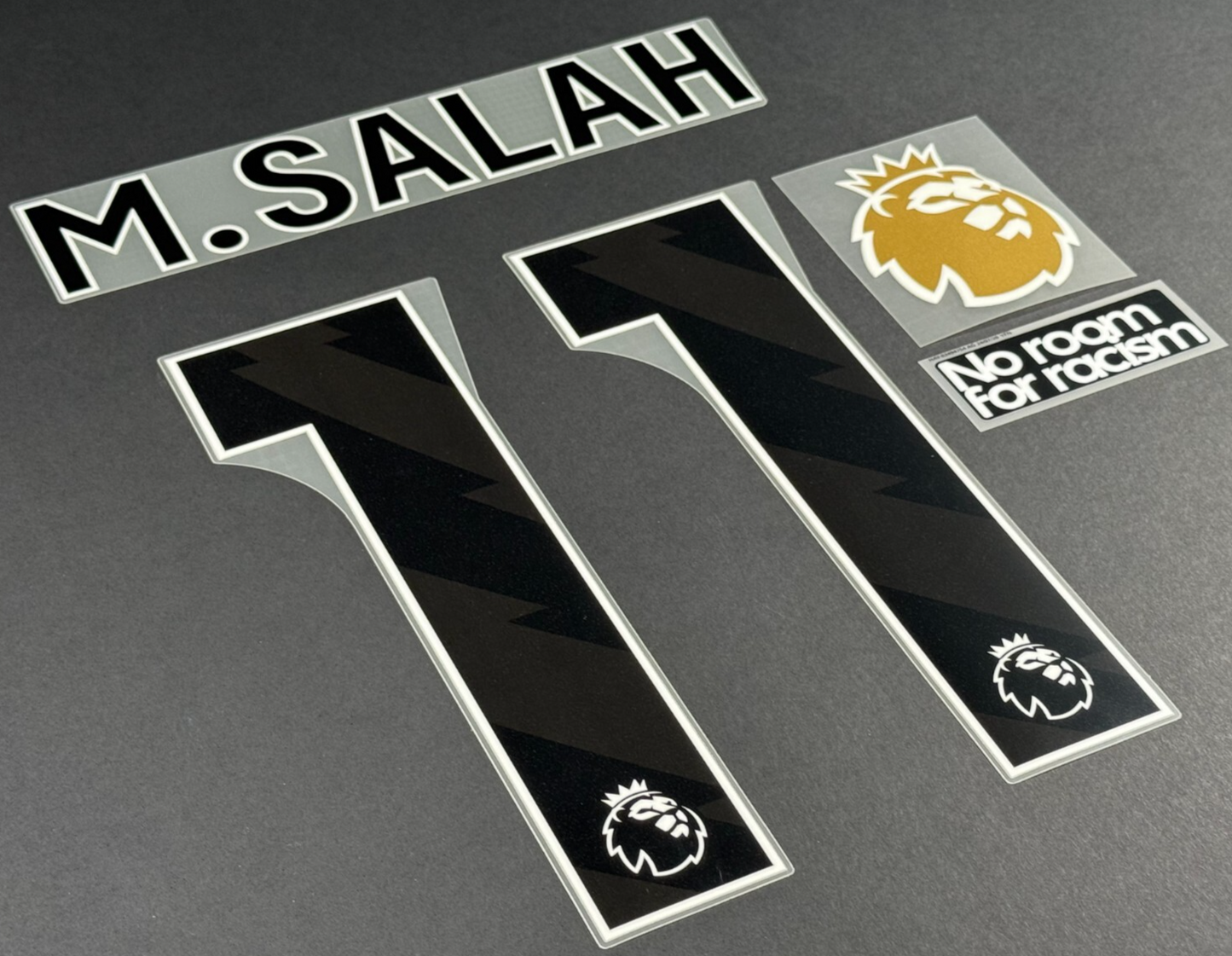 2024 2025 M. SALAH 11 OFFICIAL AVERY DENNISON BLACK PLAYER SIZE NAME + PATCHES