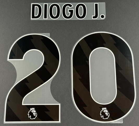 2023 2024 OFFICIAL LIVERPOOL DIOGO J. 20 BLACK PLAYER SIZE NAMESET 250MM