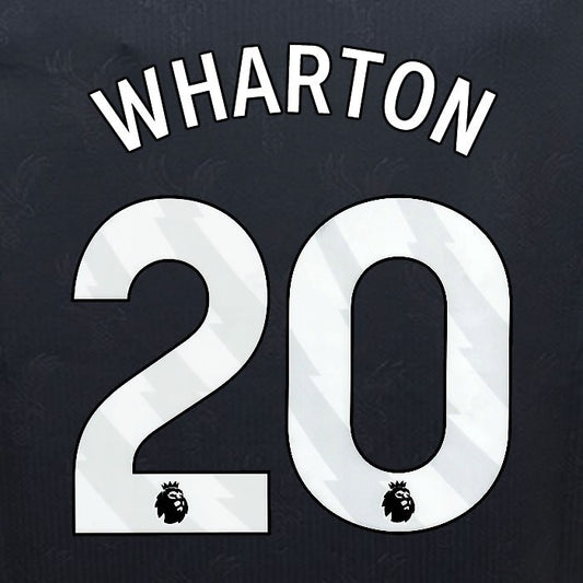 2024 2025 OFFICIAL CRYSTAL PALACE WHARTON 20 WHITE 3RD PLAYER SIZE NAMESET