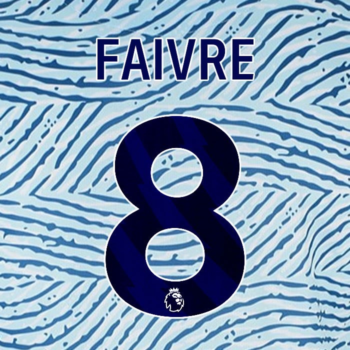 2023 2024 BOURNEMOUTH FAIVRE 8 BLUE AWAY PLAYER SIZE NAME SET