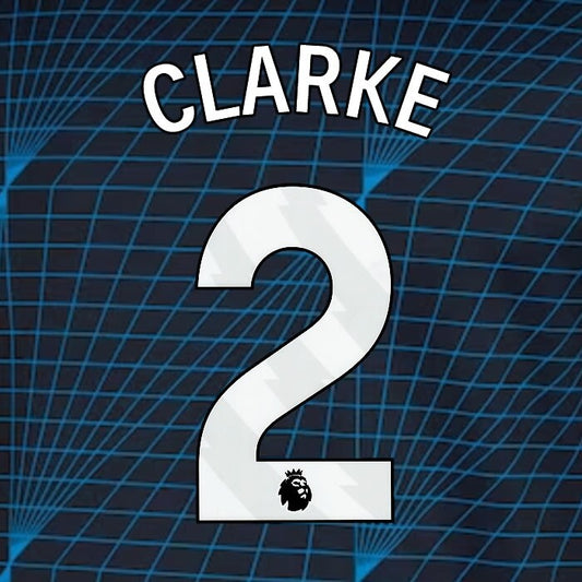 2023 2024 OFFICIAL CHELSEA CLARK 2 WHITE AWAY PLAYER SIZE NAMESET