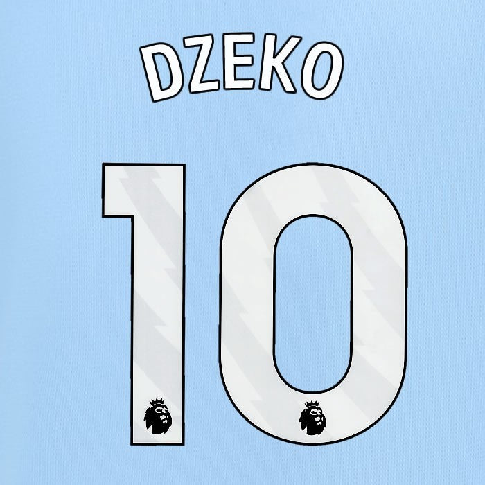 2023 2024 MAN CITY DZEKO 10 WHITE HOME PLAYER SIZE NAME SET