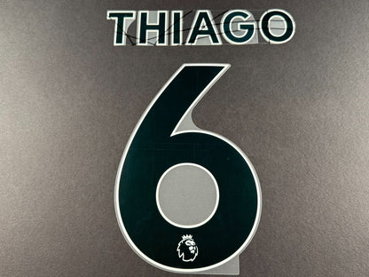 LIVERPOOL 2021 2022 THIAGO 6 OFFICIAL AVERY BLACK PLAYER SIZE NAME SET