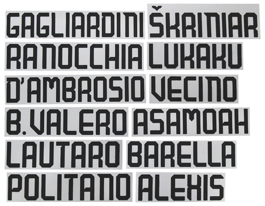 INTER MILAN 2019 2020 OFFICIAL AWAY PLAYER SIZE NAME BLOCKS