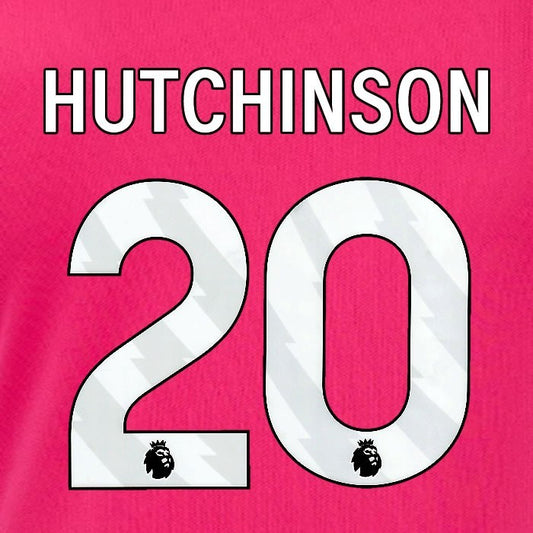 2024 2025 OFFICIAL IPSWICH TOWN HUTCHINSON 20 WHITE 3RD PLAYER SIZE NAME SET