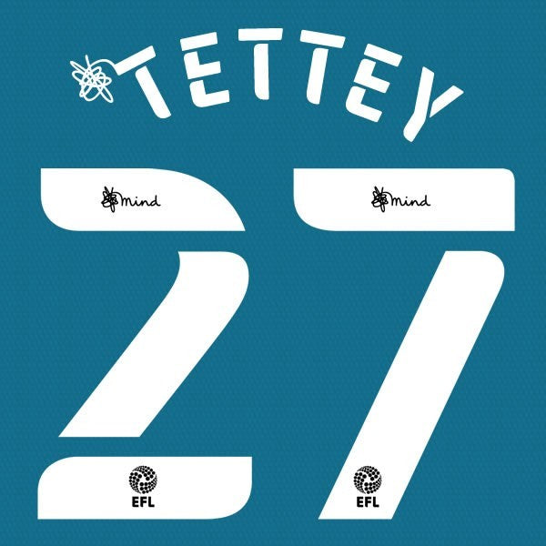 NORWICH 2020 2021 OFFICIAL TETTEY 27 AWAY PLAYER SIZE NAME SET