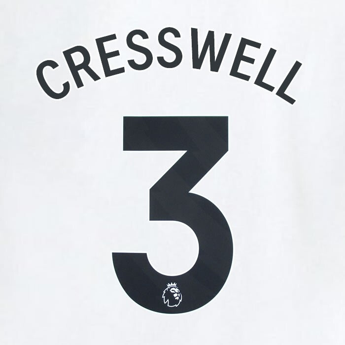 2023 2024 WEST HAM CRESSWELL 3 OFFICIAL AWAY BLACK PLAYER SIZE NAMESET