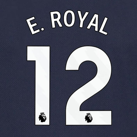 SPURS 2023 2024 E. ROYAL 12 AVERY DENNISON WHITE AWAY PLAYER SIZE NAME SET