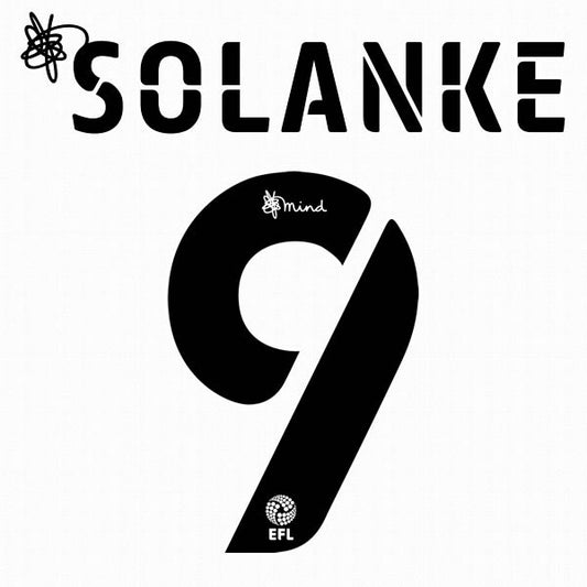 BOURNEMOUTH 2020 2021 OFFICIAL SOLANKE 9 ELMS UK AWAY PLAYER SIZE NAME SET