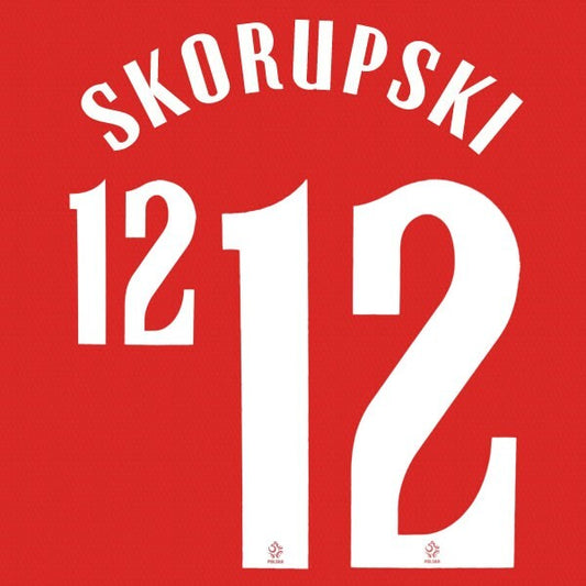 2020 2021 OFFICIAL POLAND SKORUPSKI 12 AWAY WHITE PLAYER SIZE NAMESET