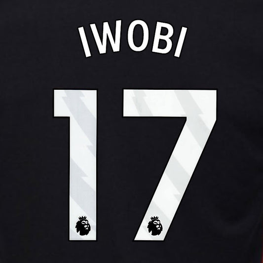 2024 2025 OFFICIAL FULHAM IWOBI 17 WHITE AWAY PLAYER SIZE NAMESET