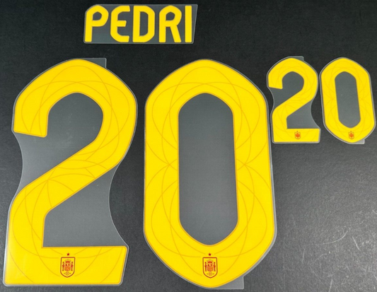 SPAIN 2024 2025 OFFICIAL AVERY DENNISON PEDRI 20 HOME PLAYER SIZE NAMESET