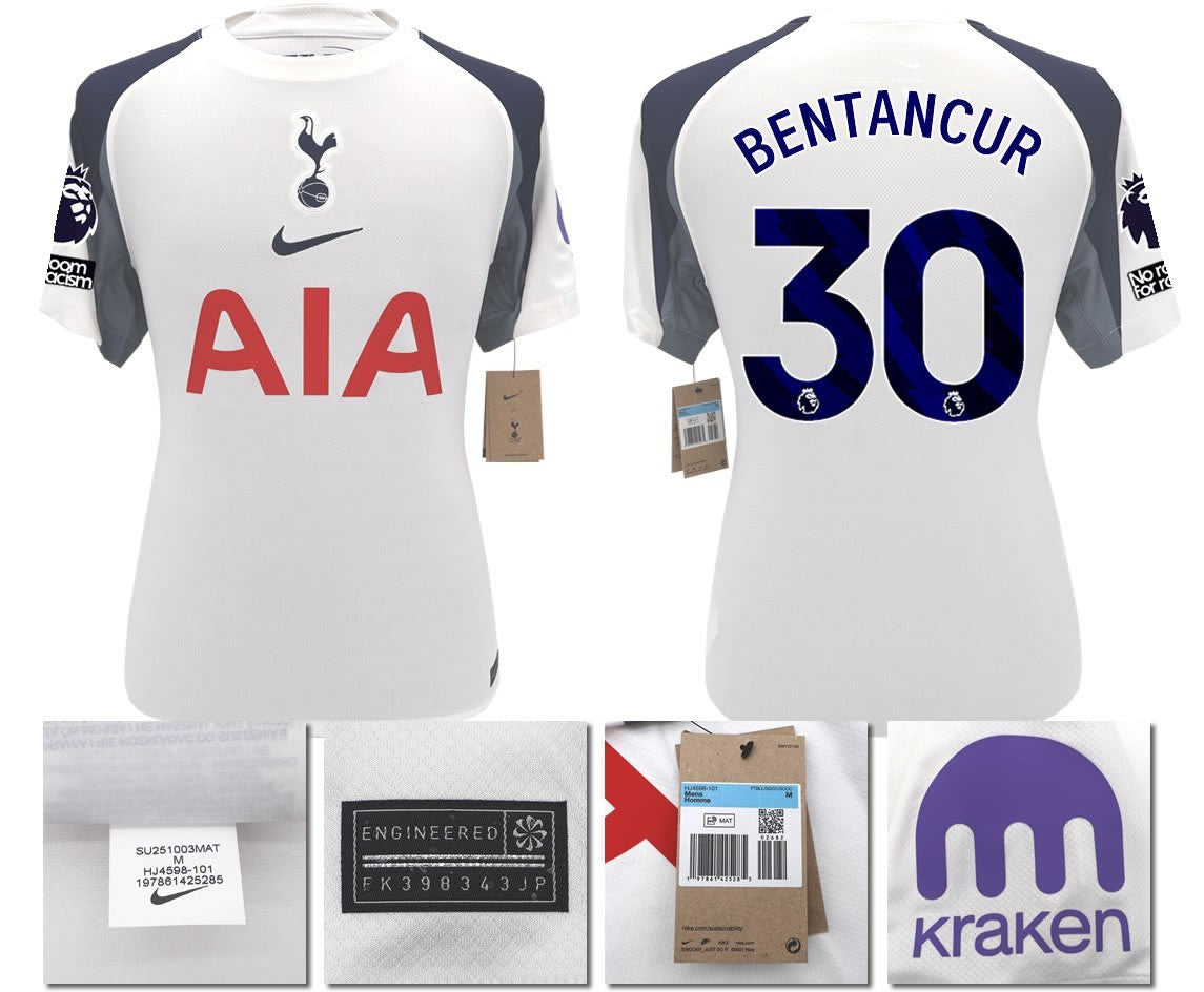 BNWT 2025 2026 TOTTENHAM NIKE HOME BENTANCUR 30 FOOTBALL SHIRT MEN'S