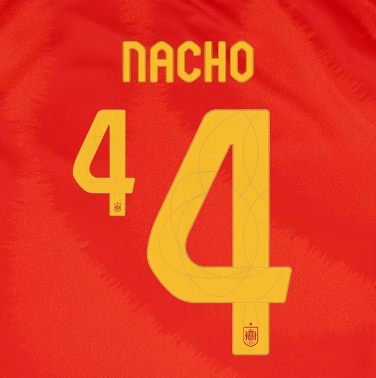 2024 2025 OFFICIAL SPAIN NACHO 4 HOME PLAYER SIZE NAMESET