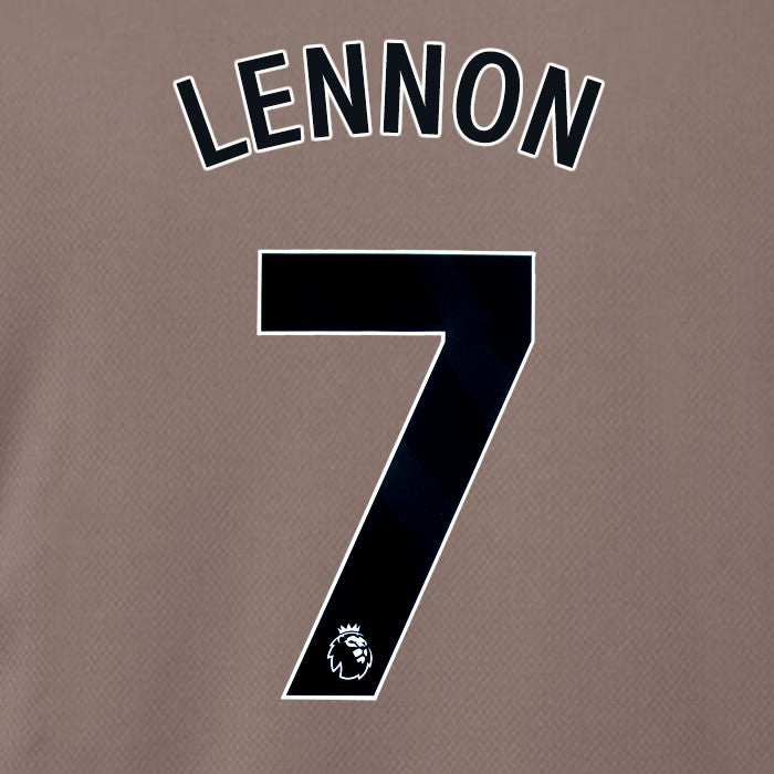 SPURS 2023 2024 LENNON 7 BLACK 3RD PLAYER SIZE NAME SET