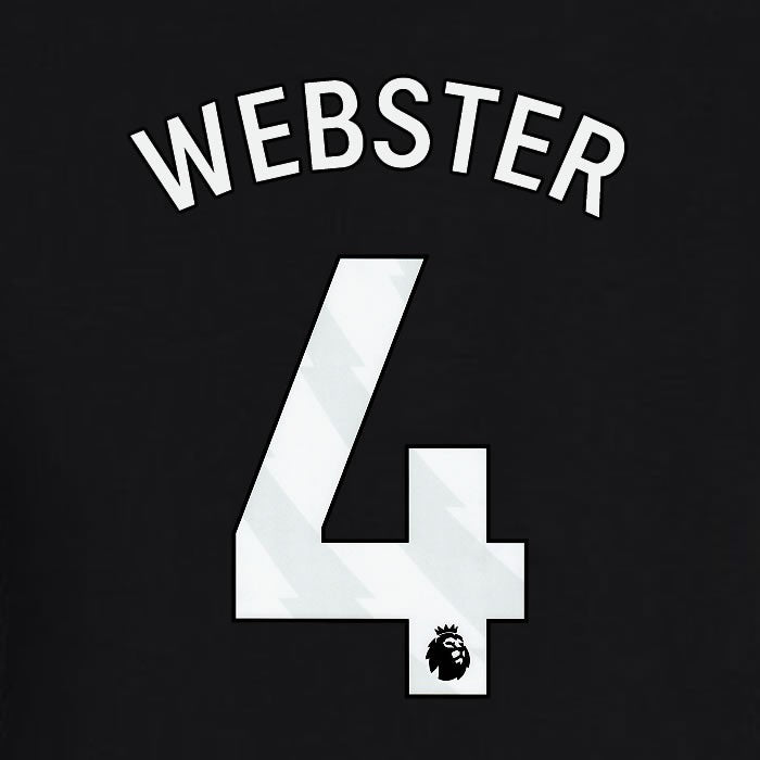 2023 2024 BRIGHTON WEBSTER 4 OFFICIAL WHITE AWAY PLAYER SIZE NAME SET