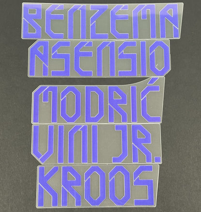 2021 2022 OFFICIAL AVERY DENNISON REAL MADRID HOME PLAYER SIZE NAME BLOCKS
