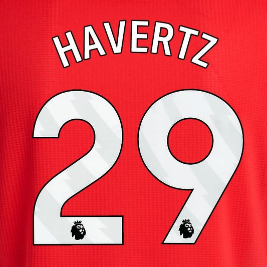 2024 2025 ARSENAL HAVERTZ 29 WHITE HOME OFFICIAL PLAYER SIZE NAMESET