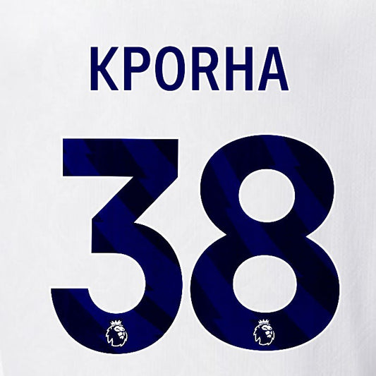 2025 2026 OFFICIAL CRYSTAL PALACE KPORHA 38 BLUE AWAY PLAYER SIZE NAMESET