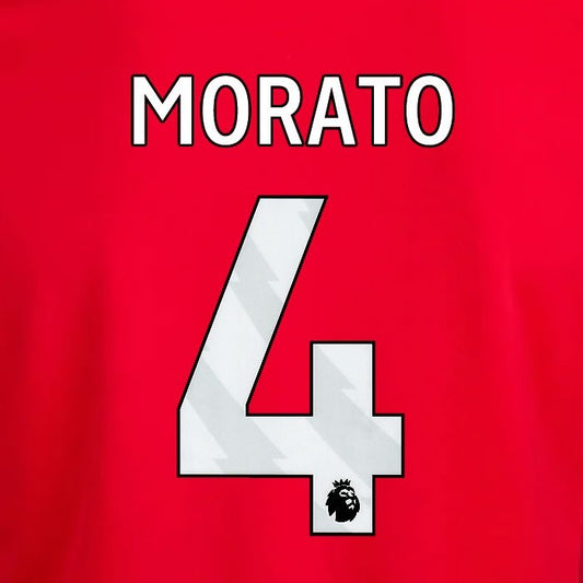 2024 2025 OFFICIAL NOTTINGHAM MORATO 4 WHITE HOME PLAYER SIZE NAMESET