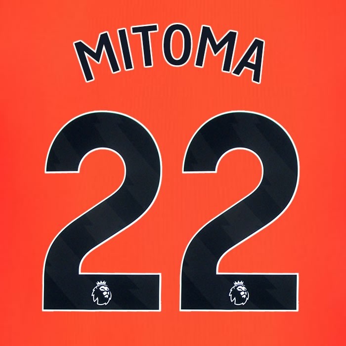 2023 2024 BRIGHTON MITOMA 22 OFFICIAL BLACK 3RD PLAYER SIZE NAME SET