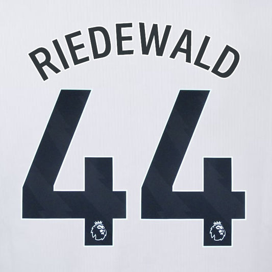 2023 2024 OFFICIAL CRYSTAL PALACE RIEDEWALD 44 BLACK AWAY PLAYER SIZE NAMESET