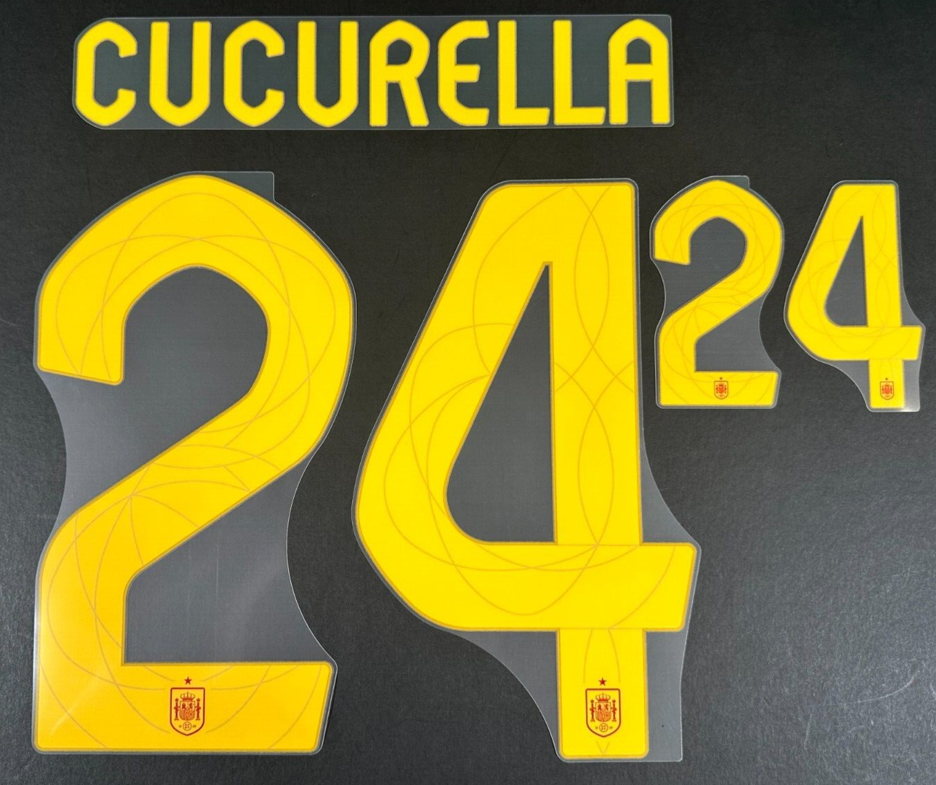 SPAIN 2024 2025 OFFICIAL AVERY DENNISON CUCURELLA 24 HOME PLAYER SIZE NAMESET