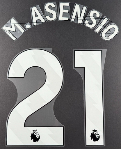 ASTON VILLA 2024/25 M. ASENSIO 21 OFFICIAL AVERY DENNISON WHITE PLAYER SIZE