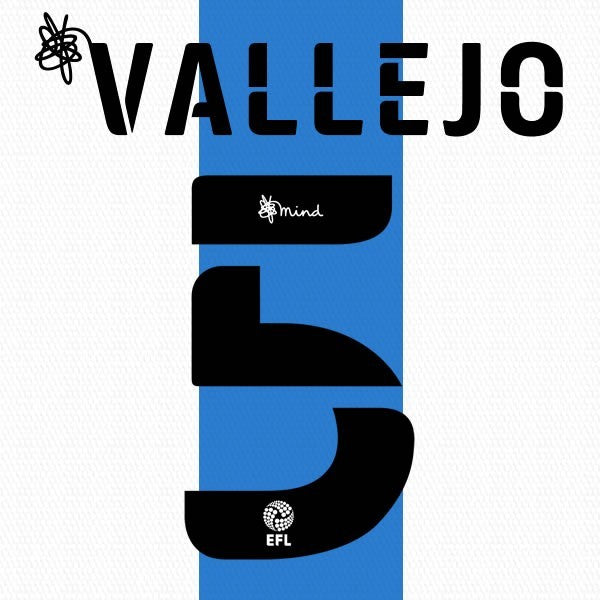 HUDDERSFIELD 2020 2021 OFFICIAL VALLEJO 5 HOME PLAYER SIZE NAME SET