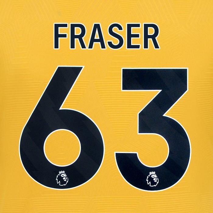 2024 2025 WOLVES HOME BLACK FRASER 63 OFFICIAL PLAYER SIZE NAMESET
