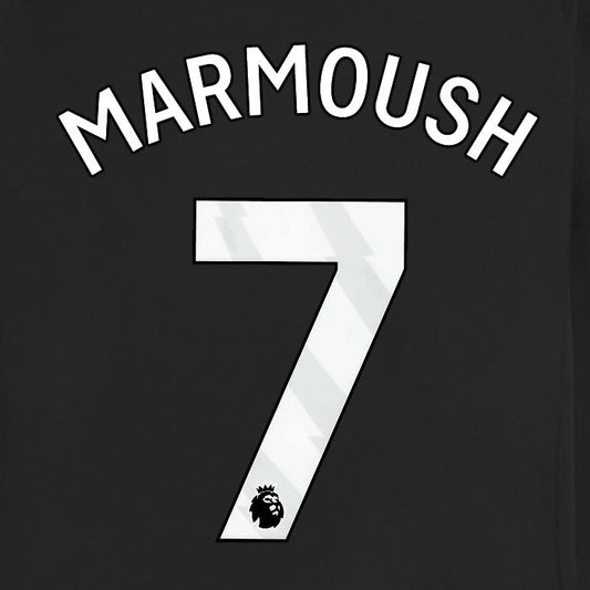 2025 2026 MANCHESTER CITY MARMOUSH 7 WHITE AWAY PLAYER SIZE NAME SET