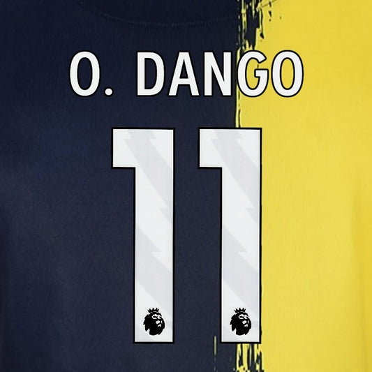 2023 2024 BOURNEMOUTH O. DANGO 11 WHITE 3rd PLAYER SIZE NAME SET