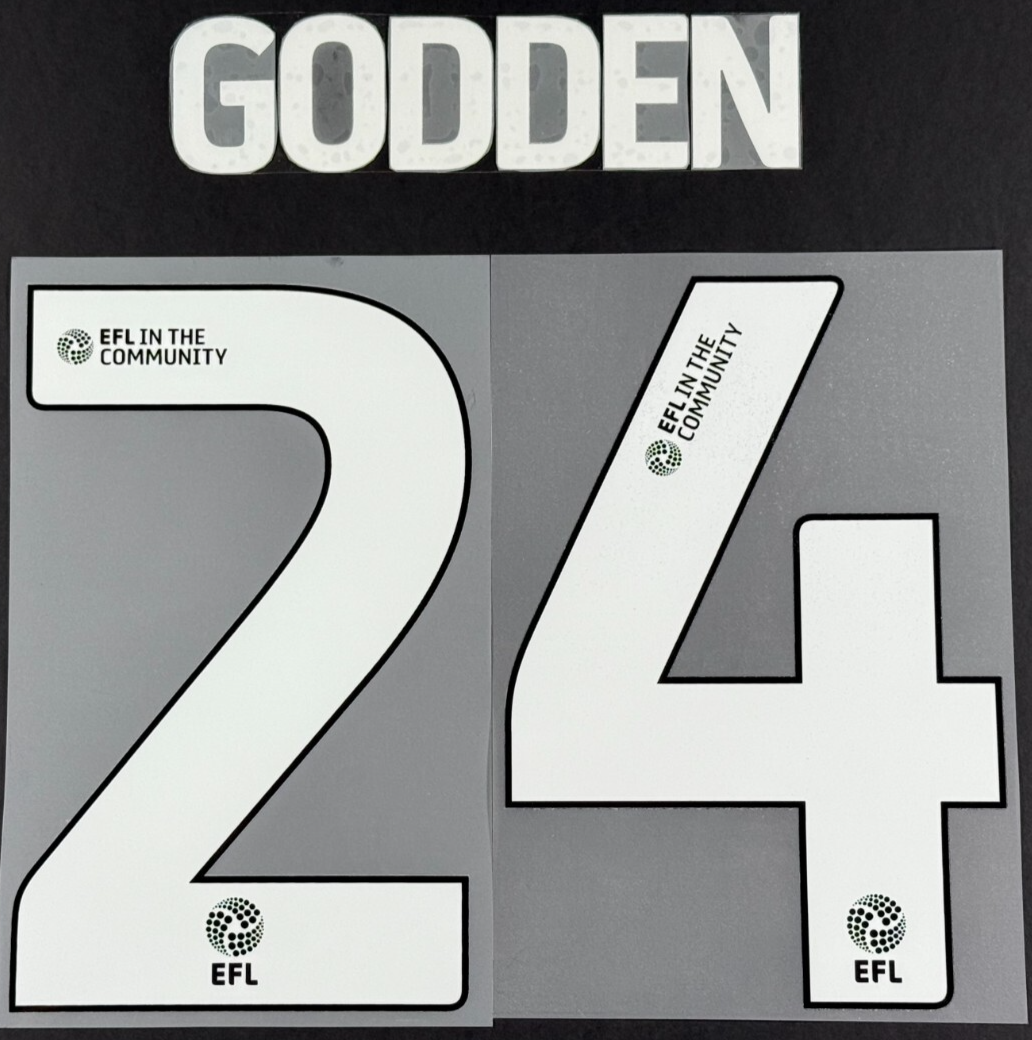 24 / 25 CHARLTON ATHLETIC  GODDEN 24 OFFICIAL WHITE HOME PLAYER SIZE NAME SET