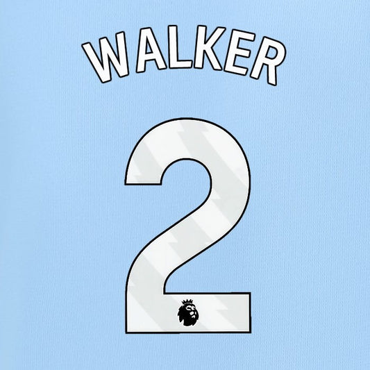 2024 2025 MANCHESTER CITY WALKER 2 WHITE HOME PLAYER SIZE NAME SET