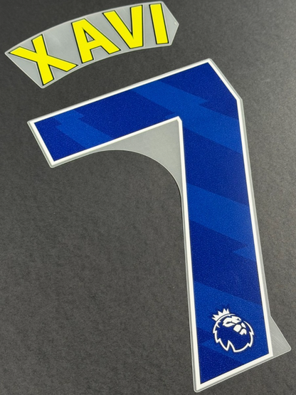 2025 2026 TOTTENHAM XAVI 7 AVERY DENNISON 3RD PLAYER SIZE NAME SET 250MM