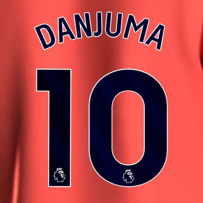2023 2024 EVERTON DANJUMA 10 OFFICIAL BLUE AWAY PLAYER SIZE NAMESET